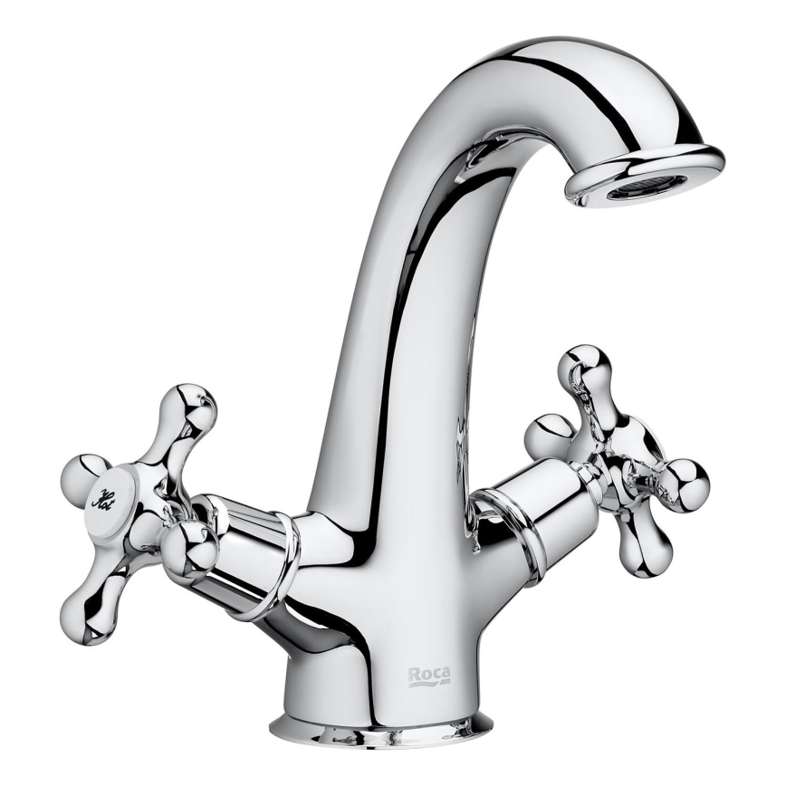 Roca A5A3A4BC00 - Basin tap + waste with overflow CARMEN 17,8 cm shiny chrome