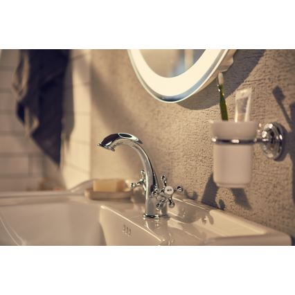 Roca A5A3A4BC00 - Basin mixer + pop-up waste with overflow CARMEN RETRO 17.8 cm polished chrome