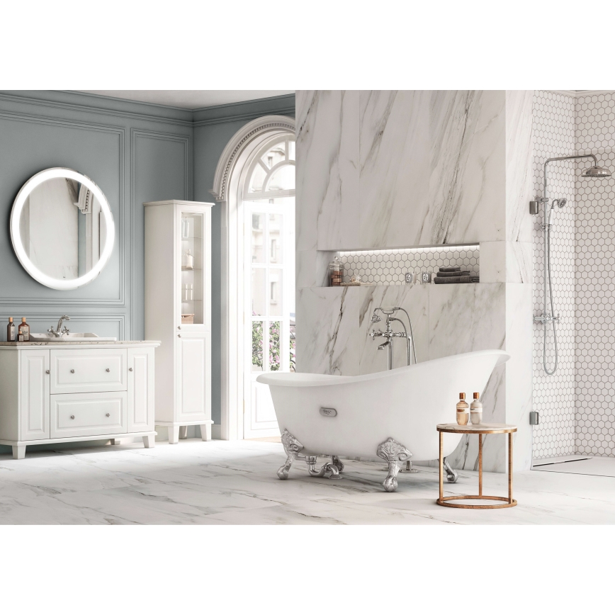 Roca A5A3A4BC00 - Basin mixer + pop-up waste with overflow CARMEN RETRO 17.8 cm polished chrome
