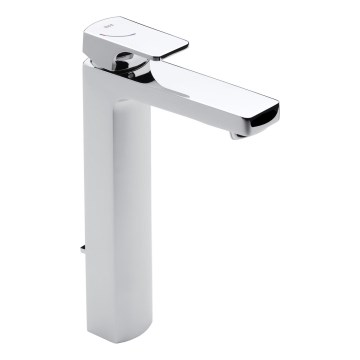 Roca A5A3G01C00 - Basin mixer with L90 spout, 27.6 cm, polished chrome