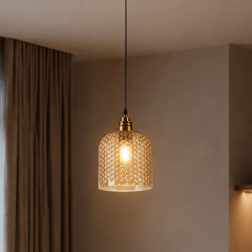 ROCCO Cable Pendant 1xE27/15W/230V, Gold/Smoky Beige