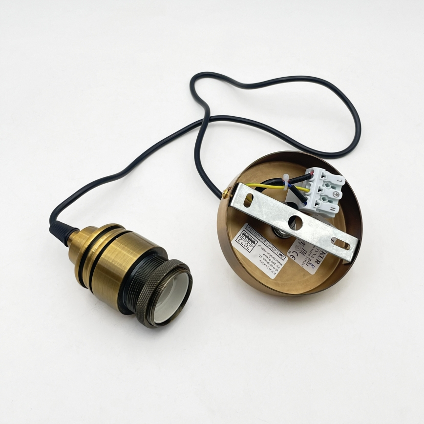 ROCCO Cable Pendant 1xE27/15W/230V, Gold/Smoky Beige