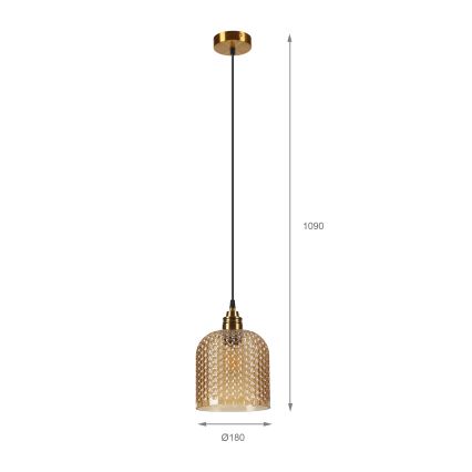 ROCCO Cable Pendant 1xE27/15W/230V, Gold/Smoky Beige