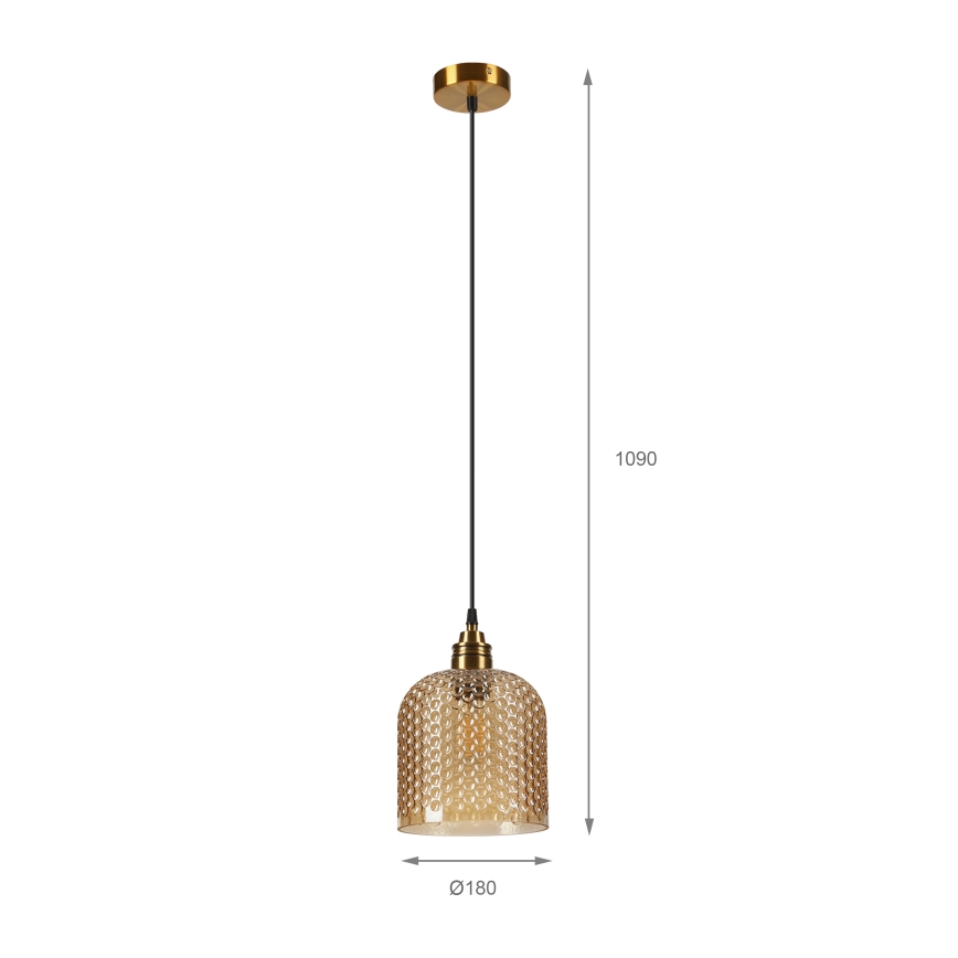 ROCCO Cable Pendant 1xE27/15W/230V, Gold/Smoky Beige