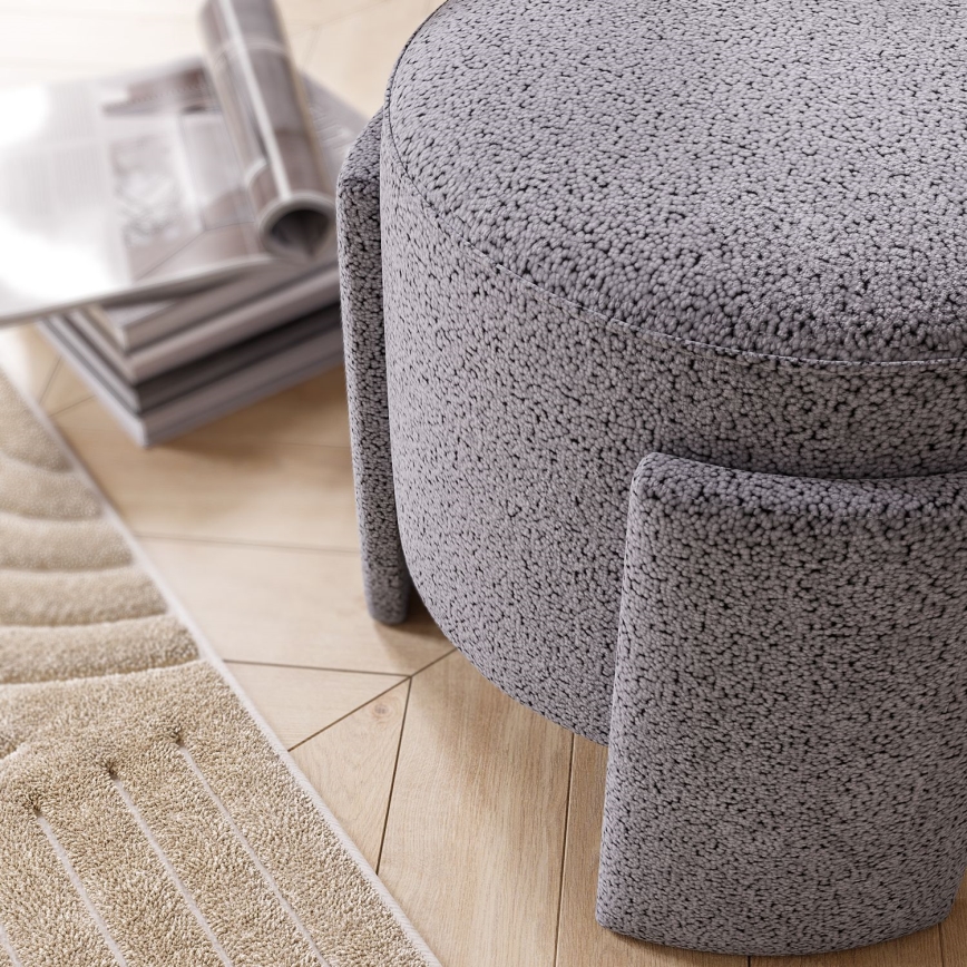 ROCKET Footstool, Ø 39 cm, Grey