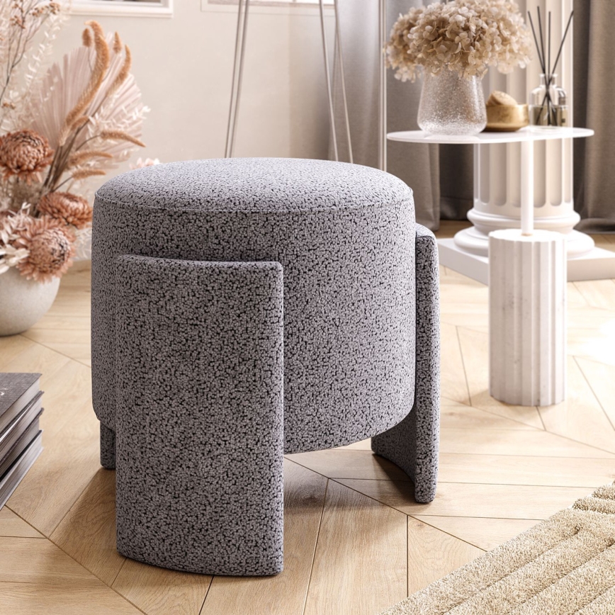 ROCKET Footstool, Ø 39 cm, Grey