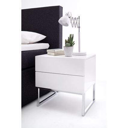 ROCKY Bedside Table in White