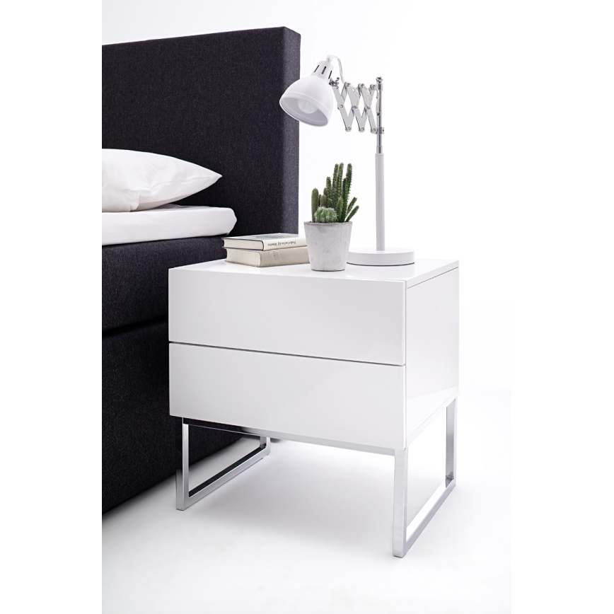 ROCKY Bedside Table in White