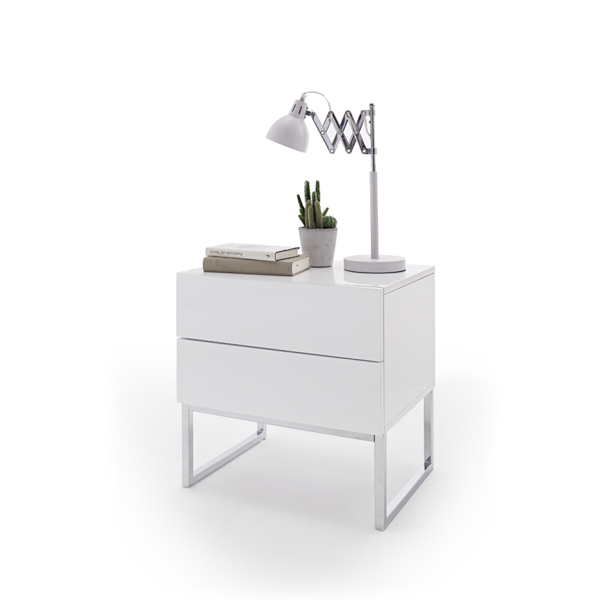 ROCKY Bedside Table in White