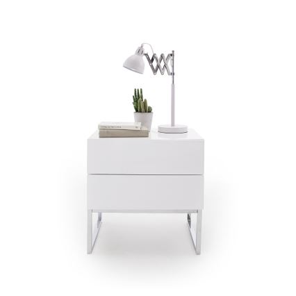 ROCKY Bedside Table in White