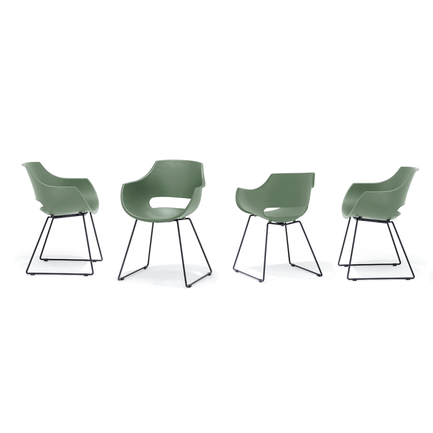ROCKY Chairs, Set of 4, Green