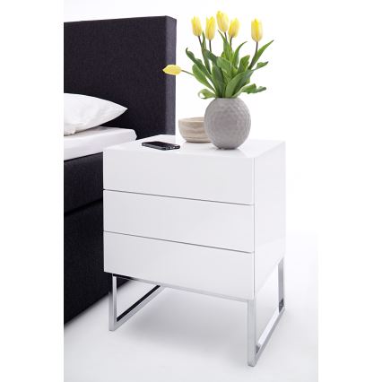 ROCKY XL bedside table, white