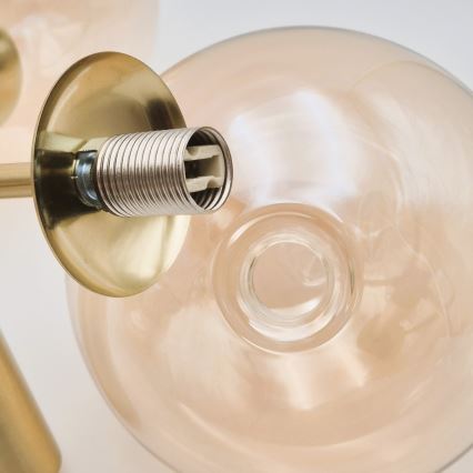 Rod-mounted chandelier GEORGIA 3xG9/5W/230V Gold/Smoky Beige