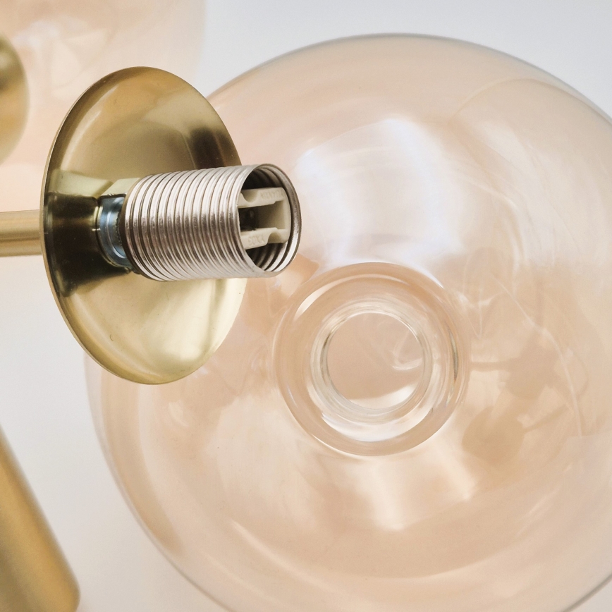 Rod-mounted chandelier GEORGIA 3xG9/5W/230V Gold/Smoky Beige