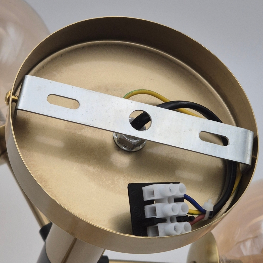 Rod-mounted chandelier GEORGIA 3xG9/5W/230V Gold/Smoky Beige