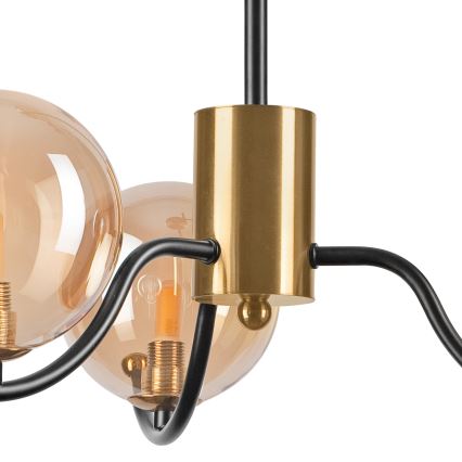 Rod-mounted chandelier GEORGIA 3xG9/5W/230V Gold/Smoky Beige