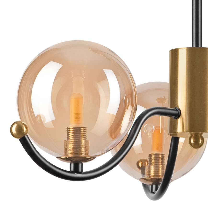 Rod-mounted chandelier GEORGIA 3xG9/5W/230V Gold/Smoky Beige