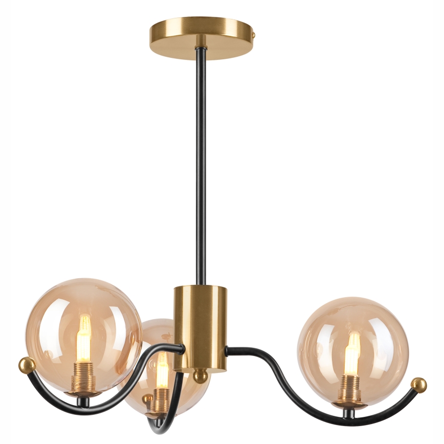 Rod-mounted chandelier GEORGIA 3xG9/5W/230V Gold/Smoky Beige