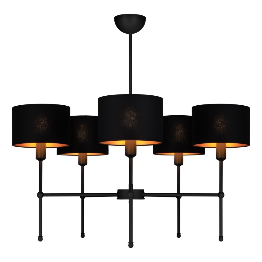 Rod-Mounted Chandelier MADELA 5xE14/40W/230V, Black