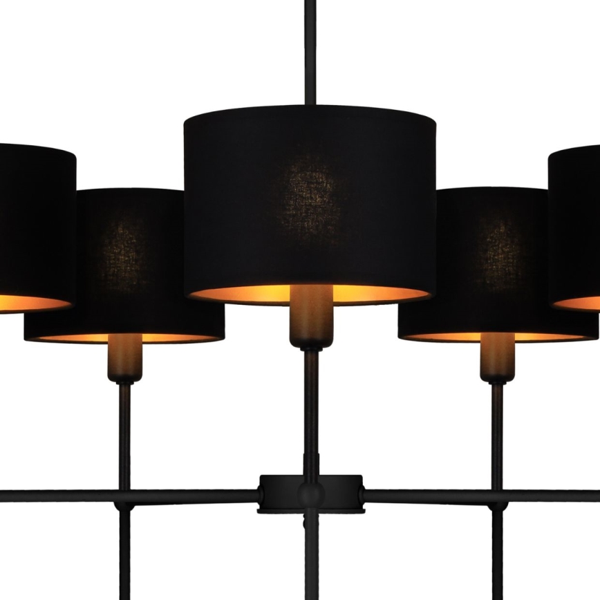 Rod-Mounted Chandelier MADELA 5xE14/40W/230V, Black