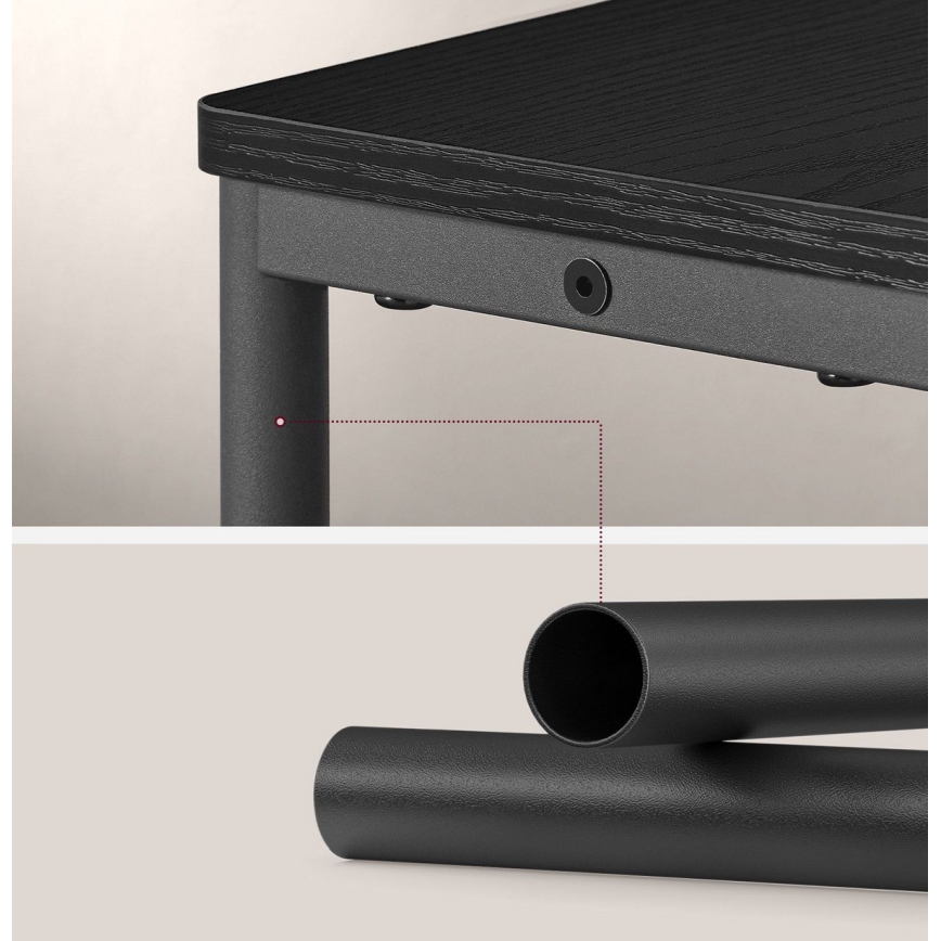 ROD Side Table with Built-in Power Outlet and USB Ports — Black