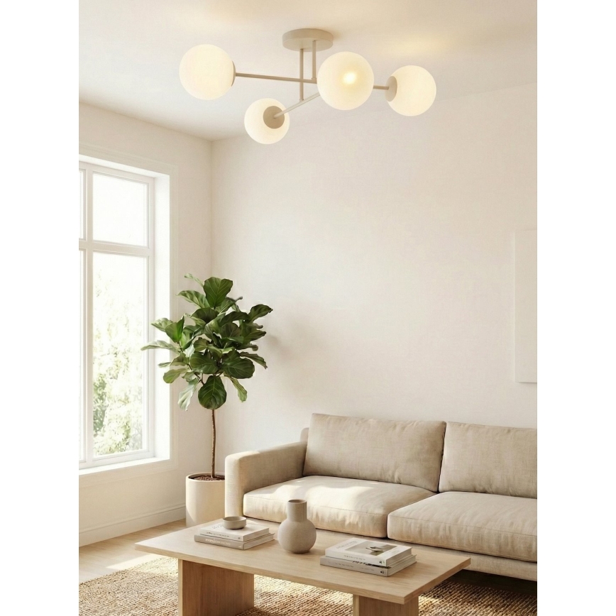 ROMA flush-mount chandelier 4xE14/10W/230V beige