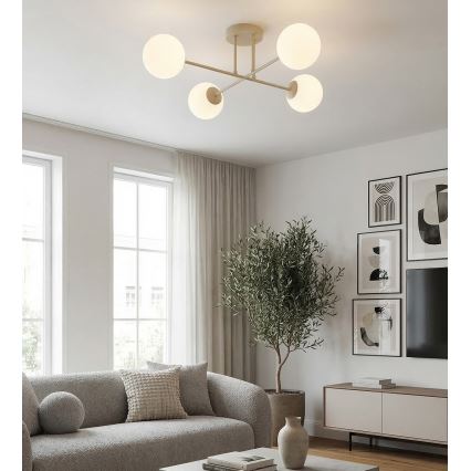 ROMA flush-mount chandelier 4xE14/10W/230V beige