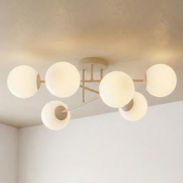 ROMA Flush-Mounted Chandelier 6xE14/10W/230V Beige