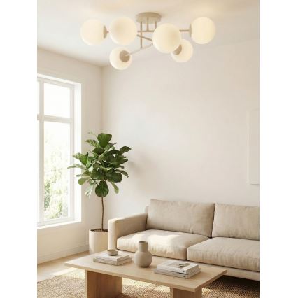 ROMA Flush-Mounted Chandelier 6xE14/10W/230V Beige