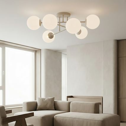 ROMA Flush-Mounted Chandelier 6xE14/10W/230V Beige
