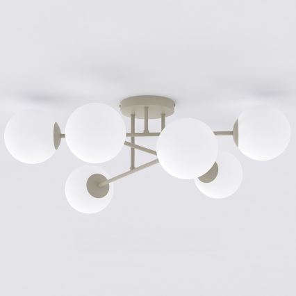 ROMA Flush-Mounted Chandelier 6xE14/10W/230V Beige