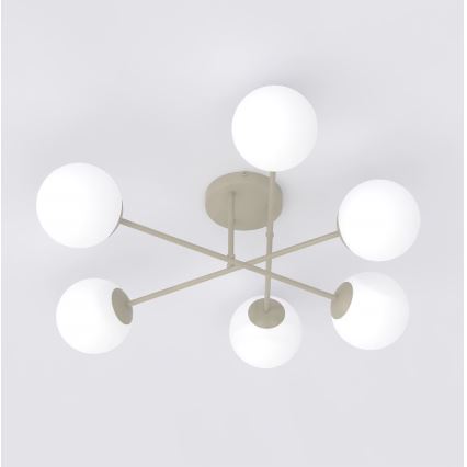 ROMA Flush-Mounted Chandelier 6xE14/10W/230V Beige