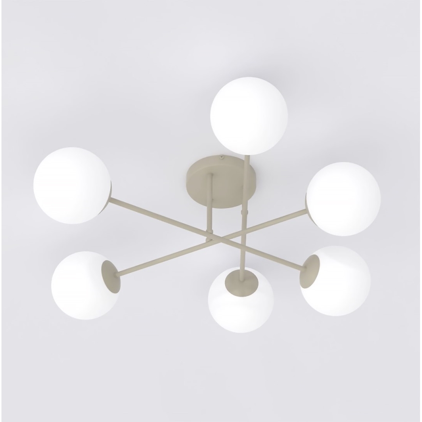 ROMA Flush-Mounted Chandelier 6xE14/10W/230V Beige