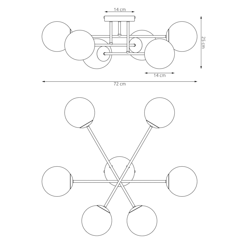 ROMA Flush-Mounted Chandelier 6xE14/10W/230V Beige