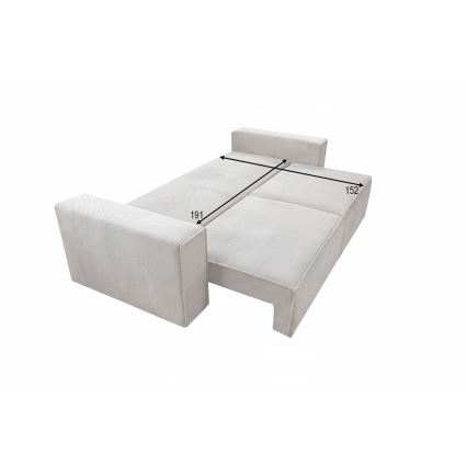 RONDA Beige Three-Seater Sofa Bed with Storage