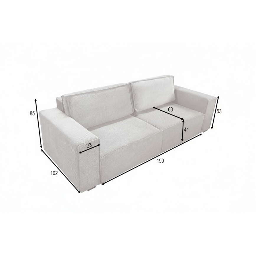RONDA Beige Three-Seater Sofa Bed with Storage