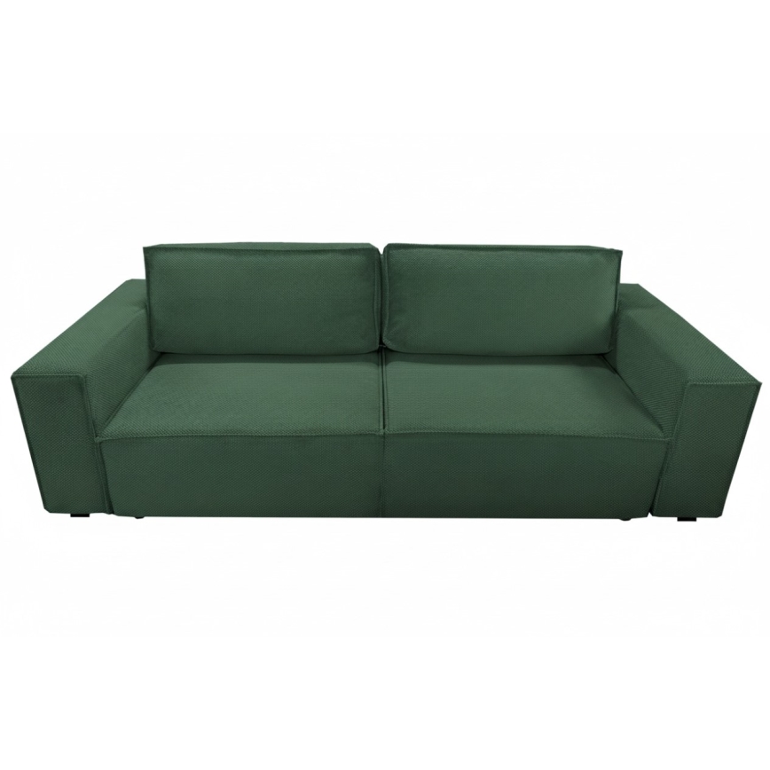 RONDA Green Convertible 3-Seater Sofa Bed with Storage