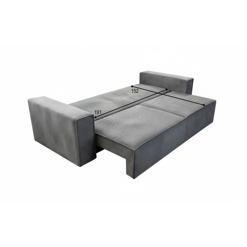RONDA Grey 3-Seater Sofa Bed with Storage