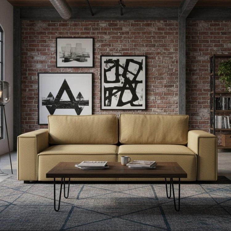RONDA Orange 3-Seater Sofa Bed with Storage