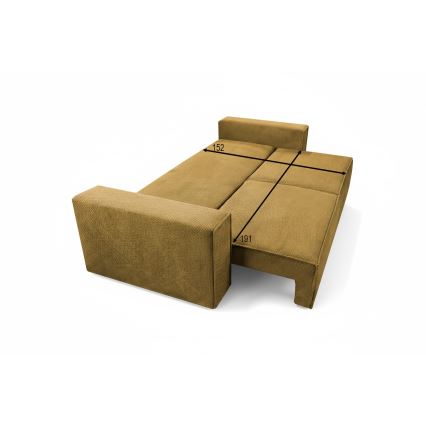 RONDA Orange 3-Seater Sofa Bed with Storage