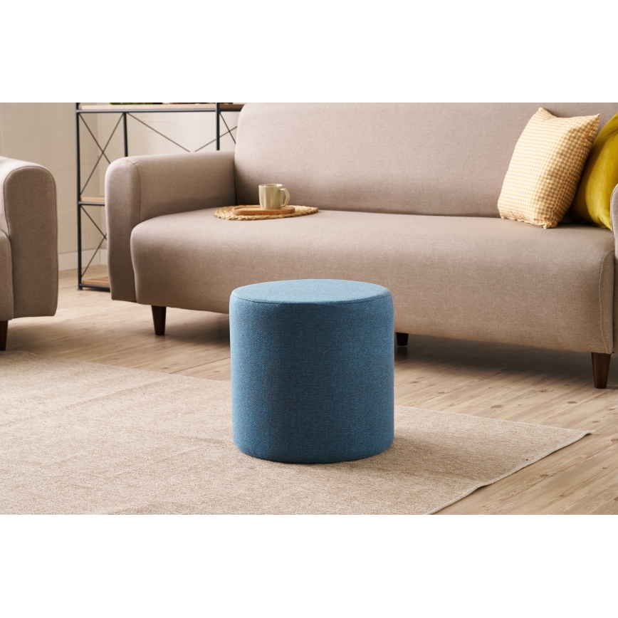 RONDO Ottoman, Ø 40 cm, Blue