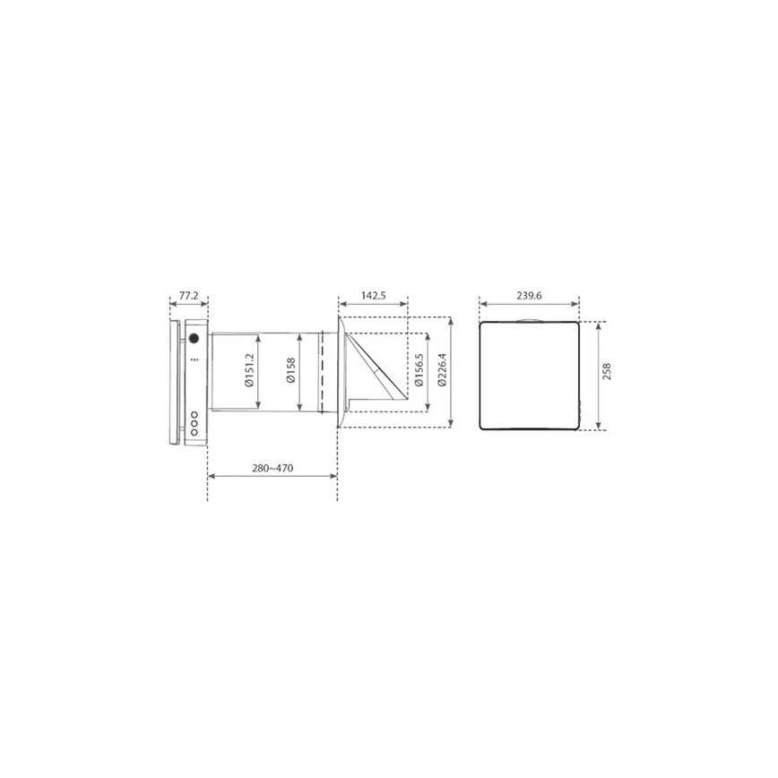 Room heat recovery unit 12W Wi-Fi Tuya + remote control