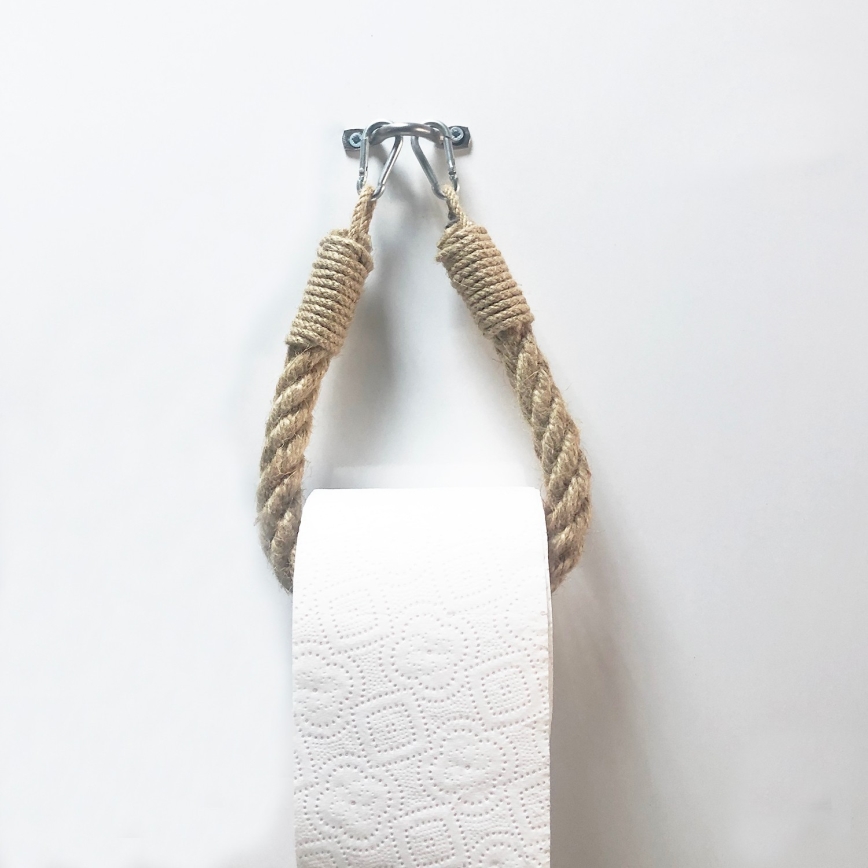 Rope toilet paper holder BORU 22x14 cm brown