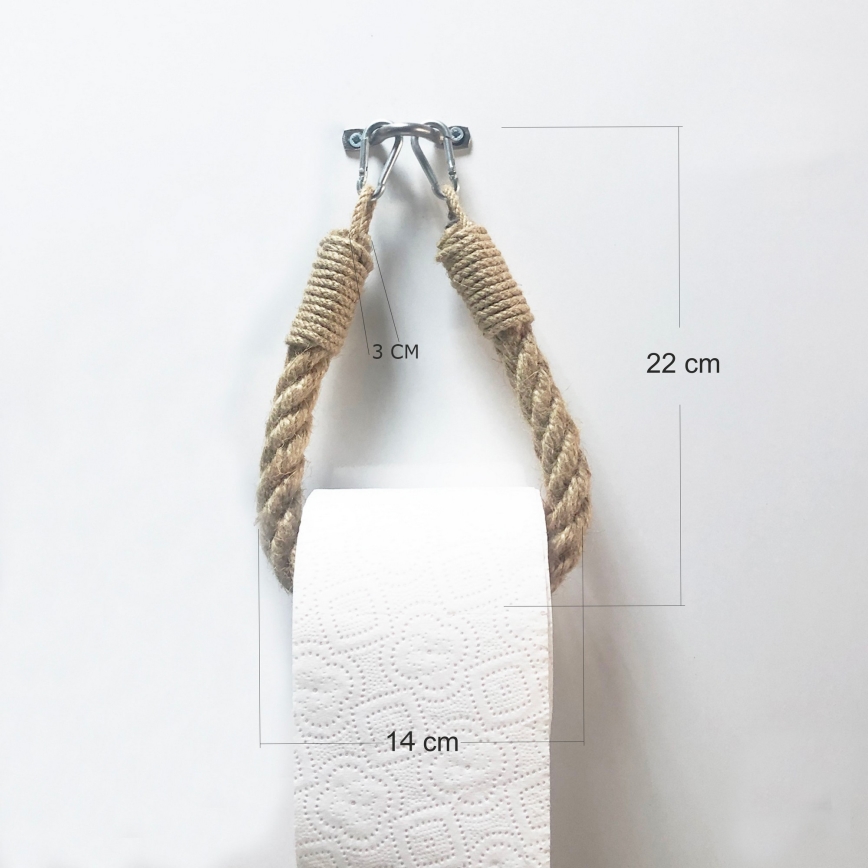 Rope toilet paper holder BORU 22x14 cm brown