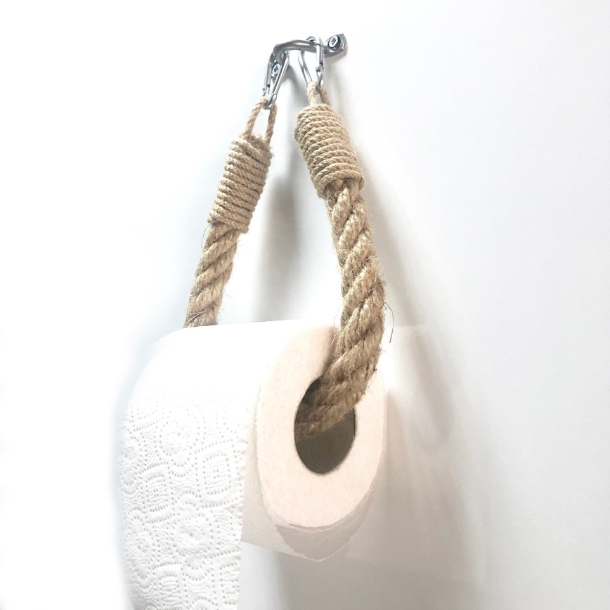 Rope toilet paper holder BORU 22x14 cm brown