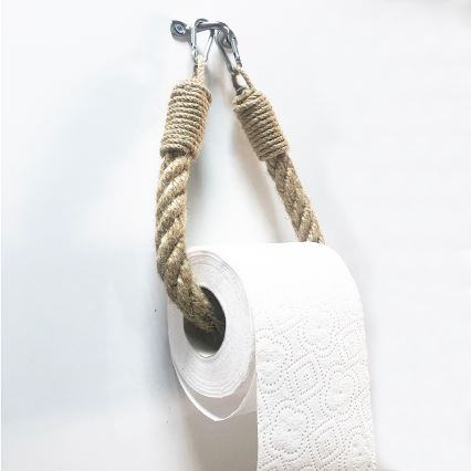 Rope toilet paper holder BORU 22x14 cm brown