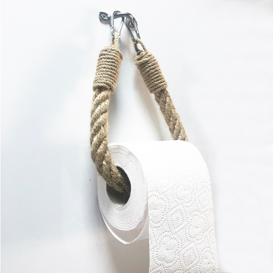 Rope toilet paper holder BORU 22x14 cm brown
