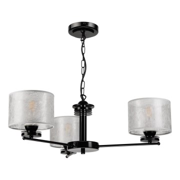 ROSA Chain Chandelier 3xE27/60W/230V, Black/Grey