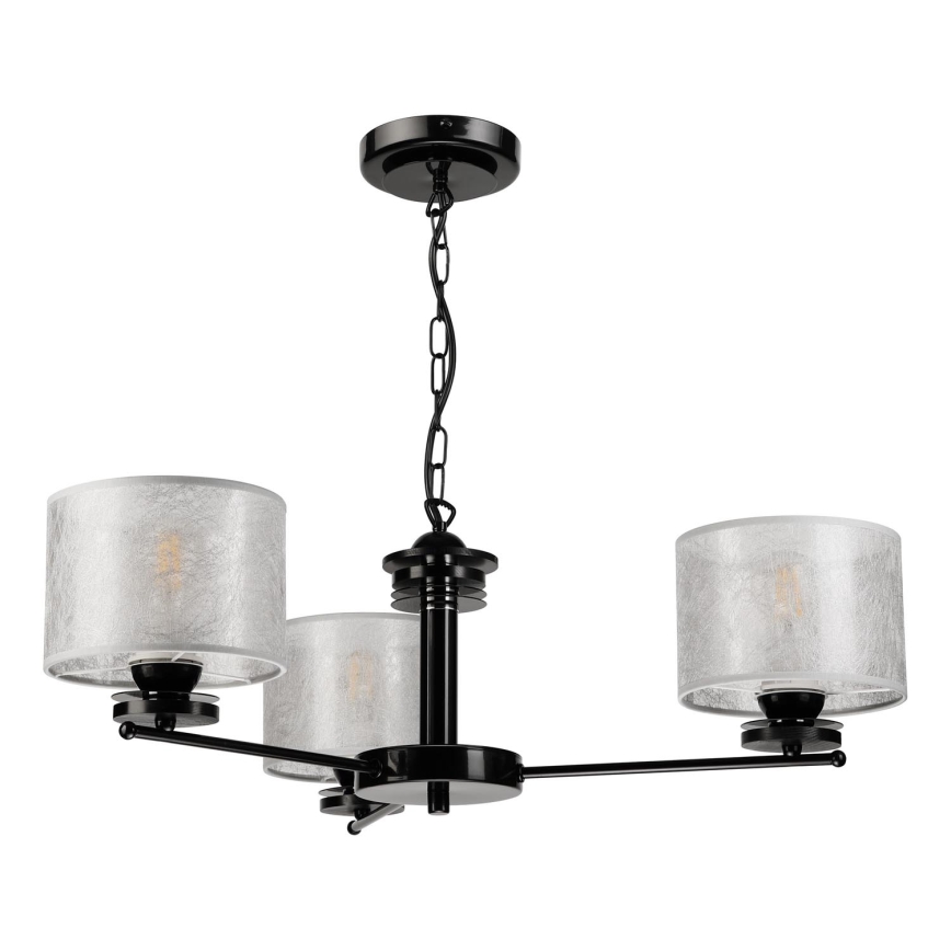 ROSA Chain Chandelier 3xE27/60W/230V, Black/Grey