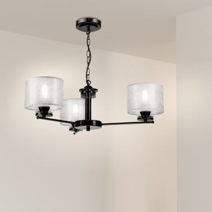 ROSA Chain Chandelier 3xE27/60W/230V, Black/Grey
